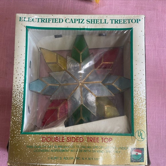 Kurt Adler 8.5-Inch Capiz Star Tree Topper - Picture 2 of 5